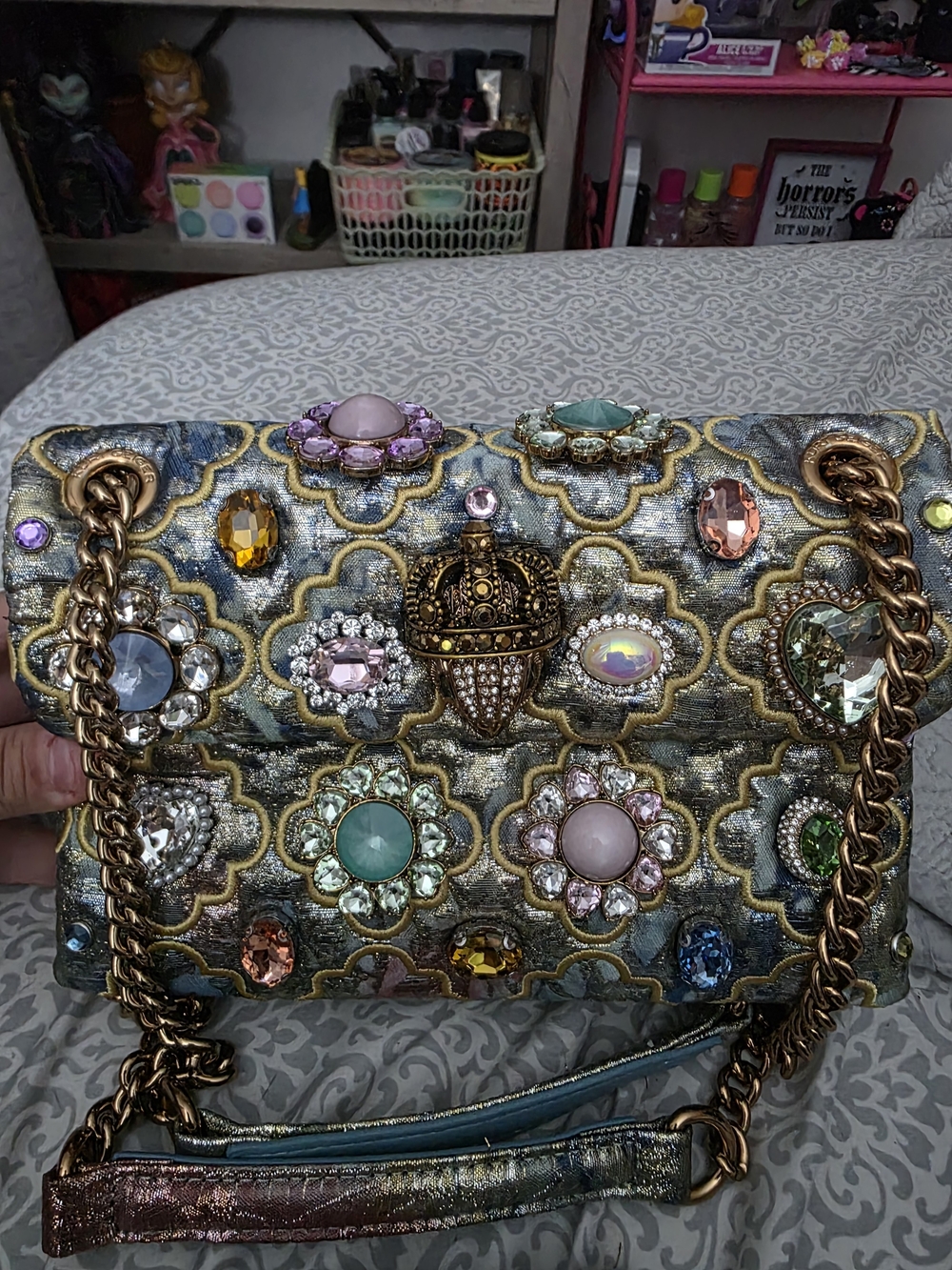 KURT GEIGER Multicolor Floral Gem Shoulder Bag - Picture 3 of 9